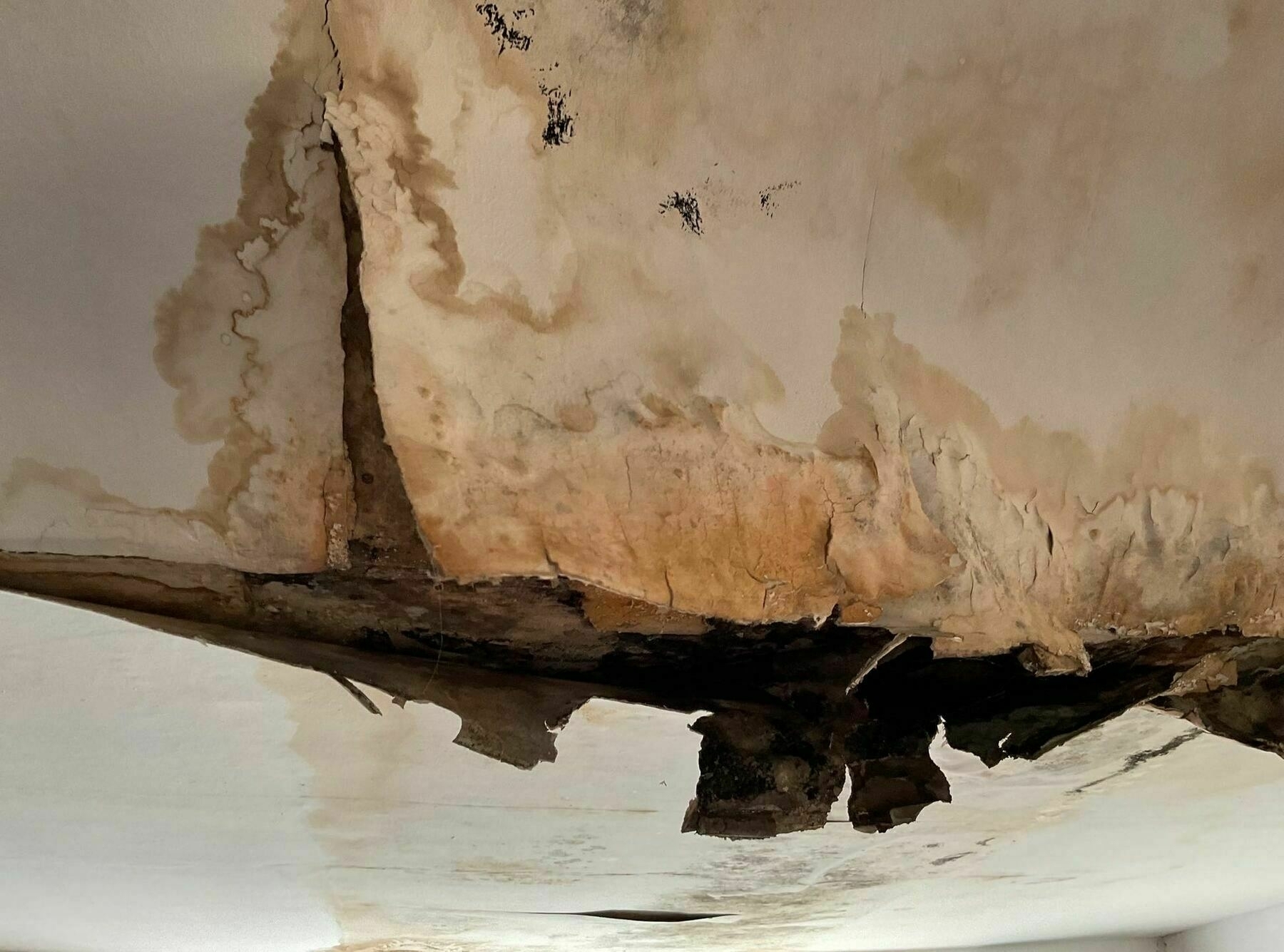 water damage from a leaky roof