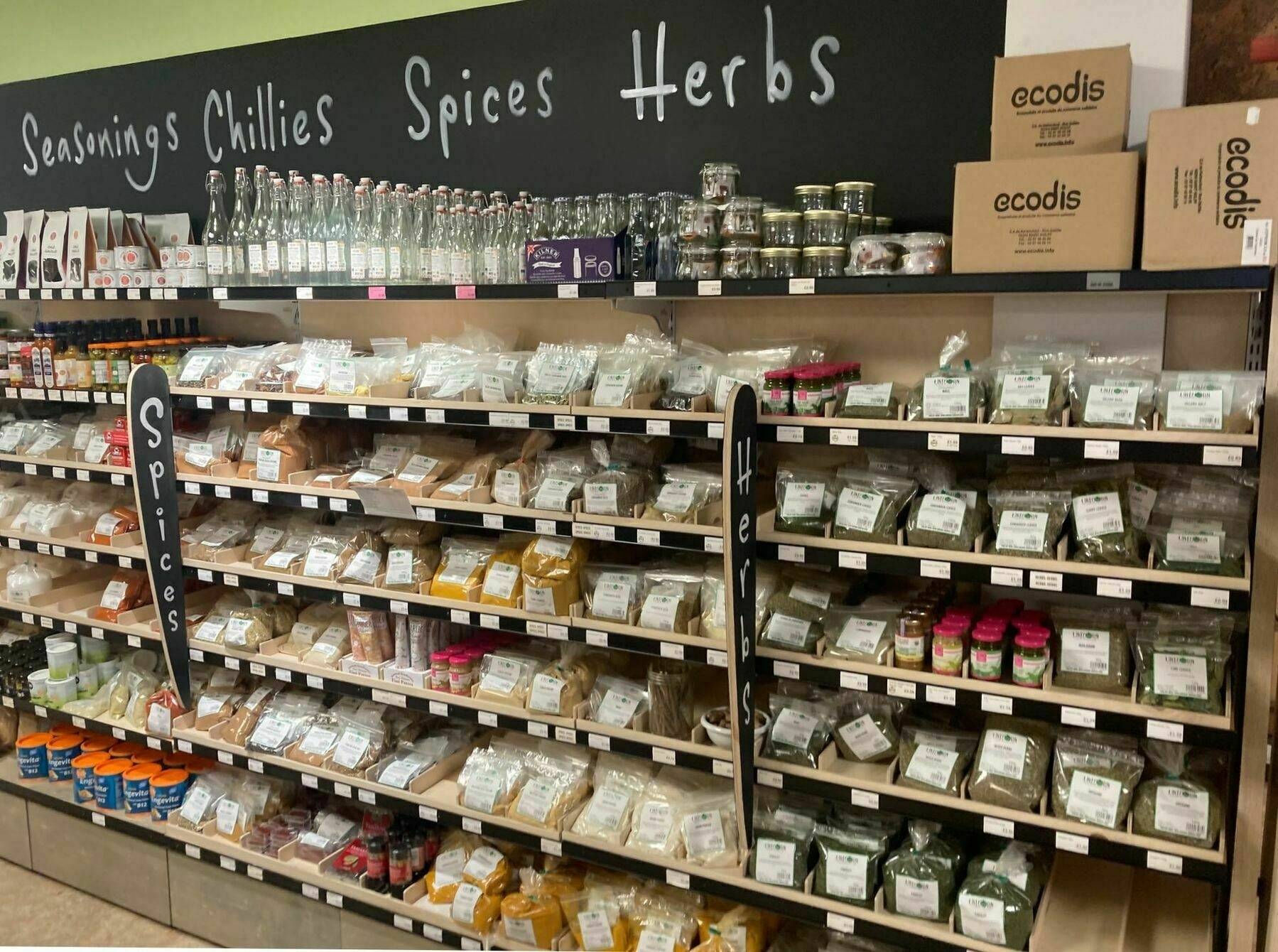 Spices display in a shop